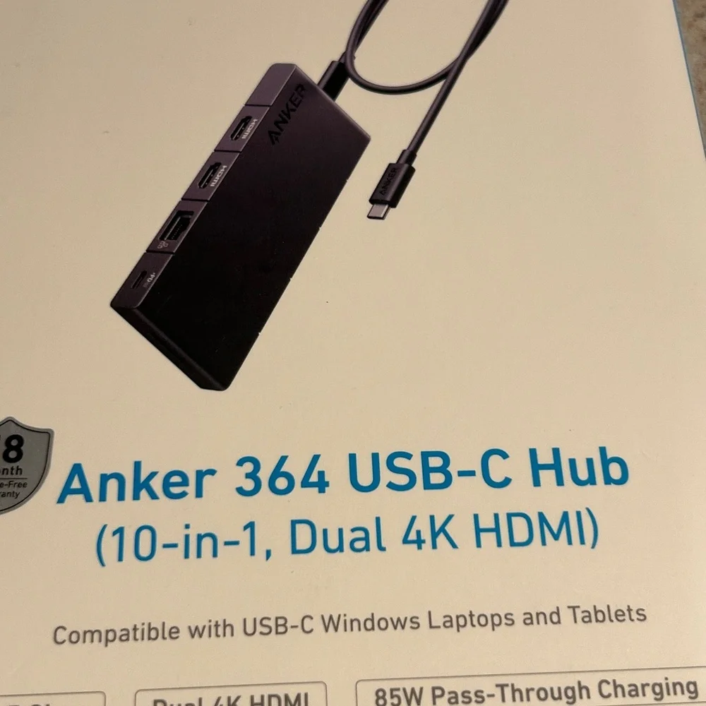 NIB! Anker 364 USB-C Hub - 10-in-1, Dual 4K HDMI
